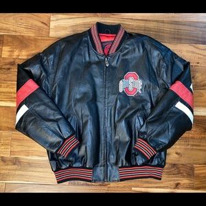 Vintage Ohio State Buckeyes Leather Jacket Size XL